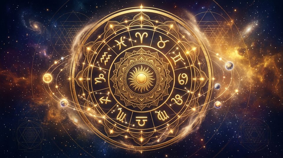 Vedic Zodiac Wheel Banner